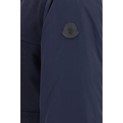 Moncler Blue Wool Oves Aries Shell Jacket