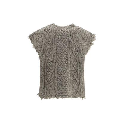 R13 Beige Wool Oves Aries Sleeveles Sweater