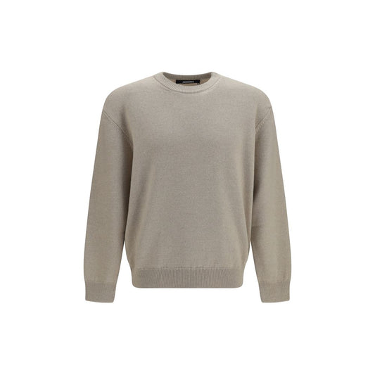Sweatshirt by Jacquemus for men in merino wool beige & signature features an magnificent silhouette, showcasing a sophisticated crew neckline and detail for a truly magnificent finish.