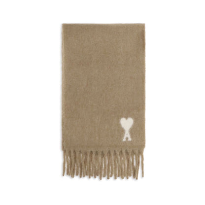 Ami Paris Beige Alpaca Vicugna Pacos Scarf
