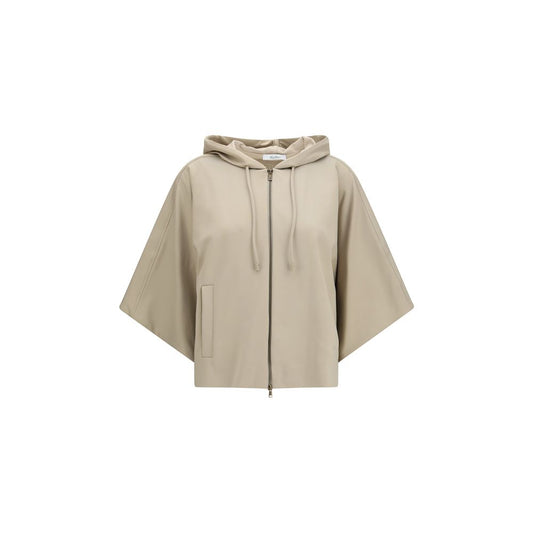 Sweatshirt Hoodie by Max Mara for women in stretch polyamide cotton beige features an luminous silhouette, showcasing a sophisticated hooded neckline and for a truly luminous look.