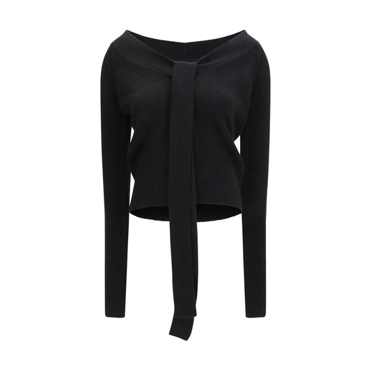 Cardigan by Ermanno Scervino for women in cashmere black features an crisp silhouette, showcasing a sophisticated v-neck neckline and long-sleeve detail for a truly crisp finish.