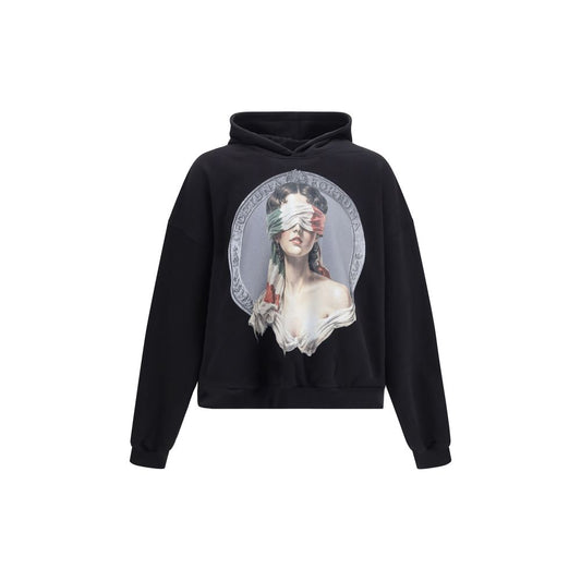 Sweatshirt Hoodie by PDF Channel for men in cotton black & print features an luminous silhouette, showcasing a sophisticated hooded neckline and long-sleeve for a truly luminous look.