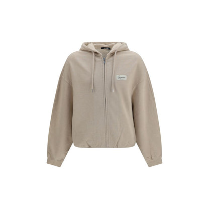Sweatshirt Hoodie by Jacquemus for men in cotton beige features an avant-garde silhouette, showcasing a sophisticated hooded neckline and detail for a truly avant-garde finish.