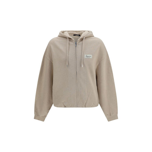 Sweatshirt Hoodie by Jacquemus for men in cotton beige features an avant-garde silhouette, showcasing a sophisticated hooded neckline and detail for a truly avant-garde finish.