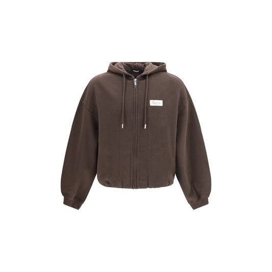 Sweatshirt Hoodie by Jacquemus for men in cotton brown features an avant-garde silhouette, showcasing a sophisticated hooded neckline and detail for a truly avant-garde finish.