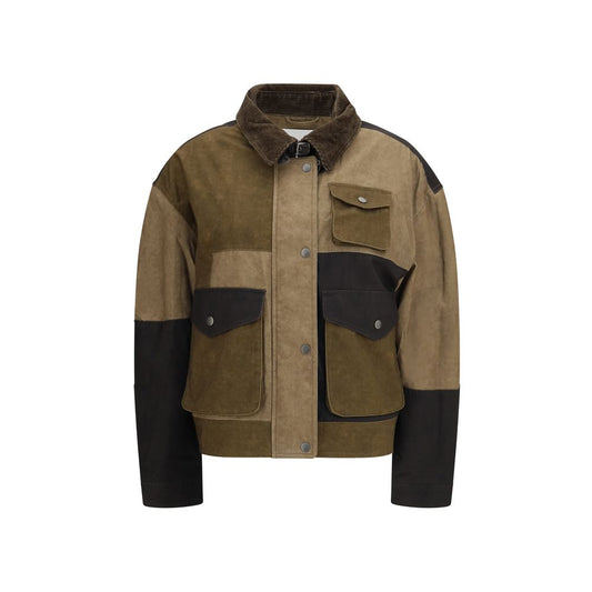 Trucker Jacket by Isabel Marant Étoile for women in denim cotton corduroy bicolour, toile & patchwork features a dramatic silhouette, showcasing a sophisticated and distinctive pockets for a dramatic aesthetic.