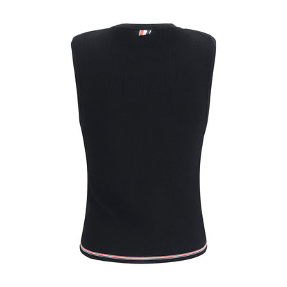 Thom Browne Black Wool Oves Aries Sleeveles T-Shirt