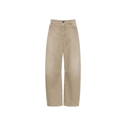 Max Mara Beige Cotton Relaxed Fit Jeans