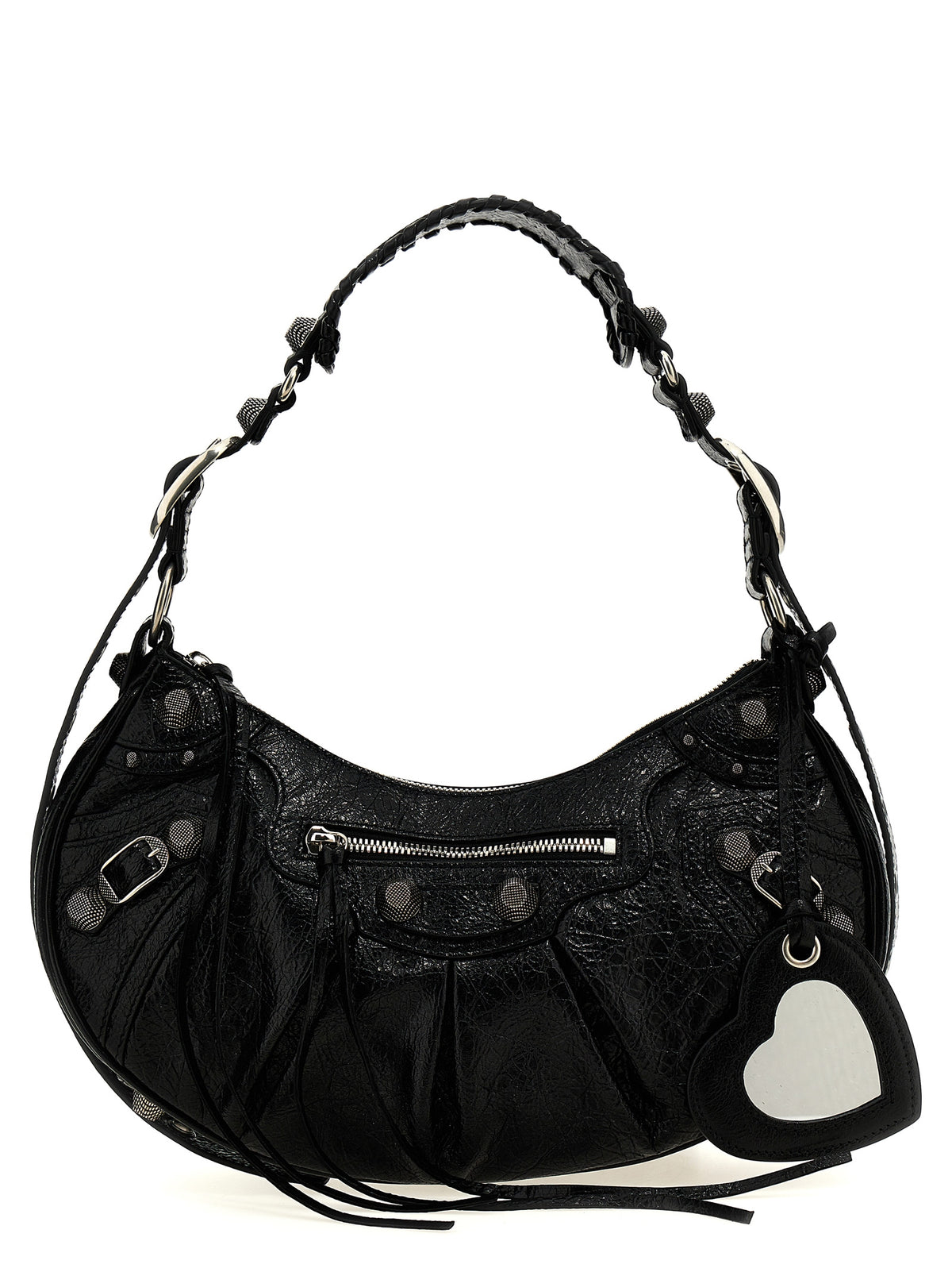 Shoulder Bag by Balenciaga for women in cotton canvas & lamb leather black & silver features a distinguished silhouette, showcasing a secure zipper and distinguished with versatile shoulder-strap, adjustable-strap & handle for a distinguished finish.