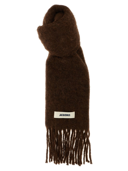 Jacquemus Brown Alpaca Leather Foulard