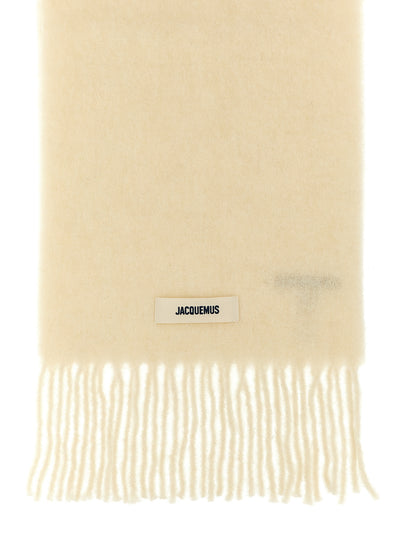 Jacquemus White Alpaca Leather Foulard