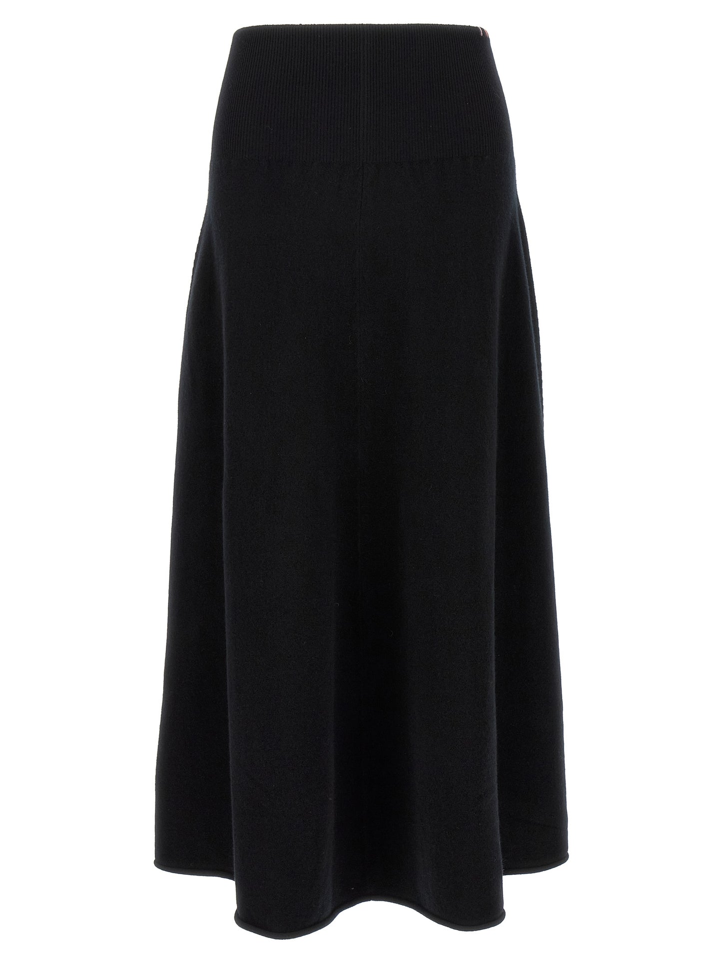 Extreme Cashmere Black Cashmere Midi Skirt