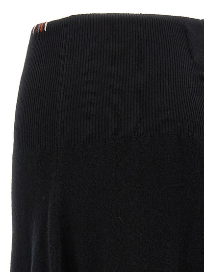 Extreme Cashmere Black Cashmere Midi Skirt