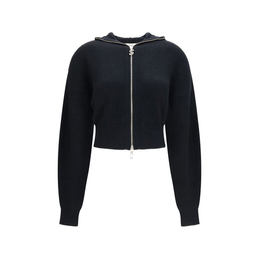 Cardigan by Max Mara for women in cashmere & merino wool black features an crisp silhouette, showcasing a sophisticated and long-sleeve detail for a truly crisp finish.
