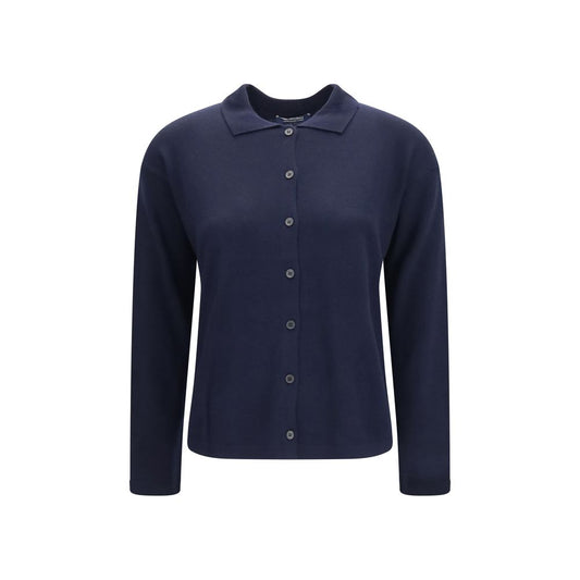 Cardigan by S Max Mara for women in virgin wool blue showcases a captivating silhouette, artfully detailed with a captivating long-sleeve and for a truly sophisticated captivating look.