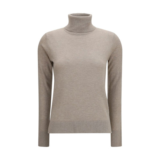 Sweater by S Max Mara for women in wool beige features an polished silhouette, showcasing refined long-sleeve and a sophisticated turtle mock neckline for a truly polished finish.