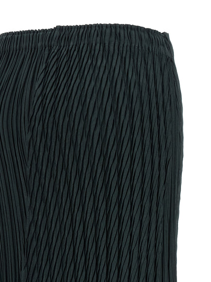 Issey Miyake Blue Polyester Midi Skirt