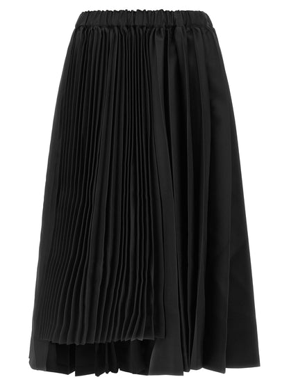 Comme Des Garçons Black Polyester Long Skirt