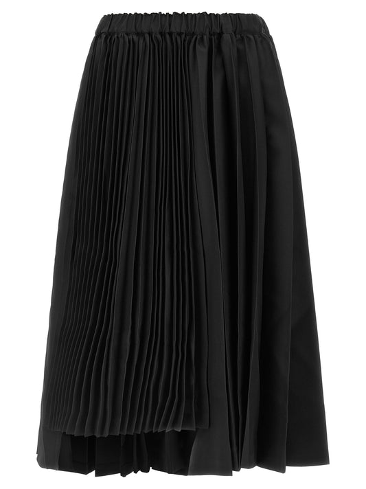 Skirt by Comme Des Garçons for unisex in polyester black features an tailored silhouette, artfully capturing the essence of Unisex Asymmetrical Polyester Long Skirt in a sophisticated long.