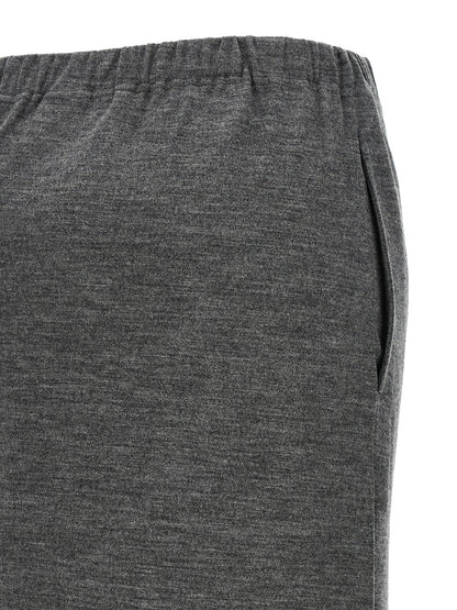 Junya Watanabe Gray Wool Midi Skirt