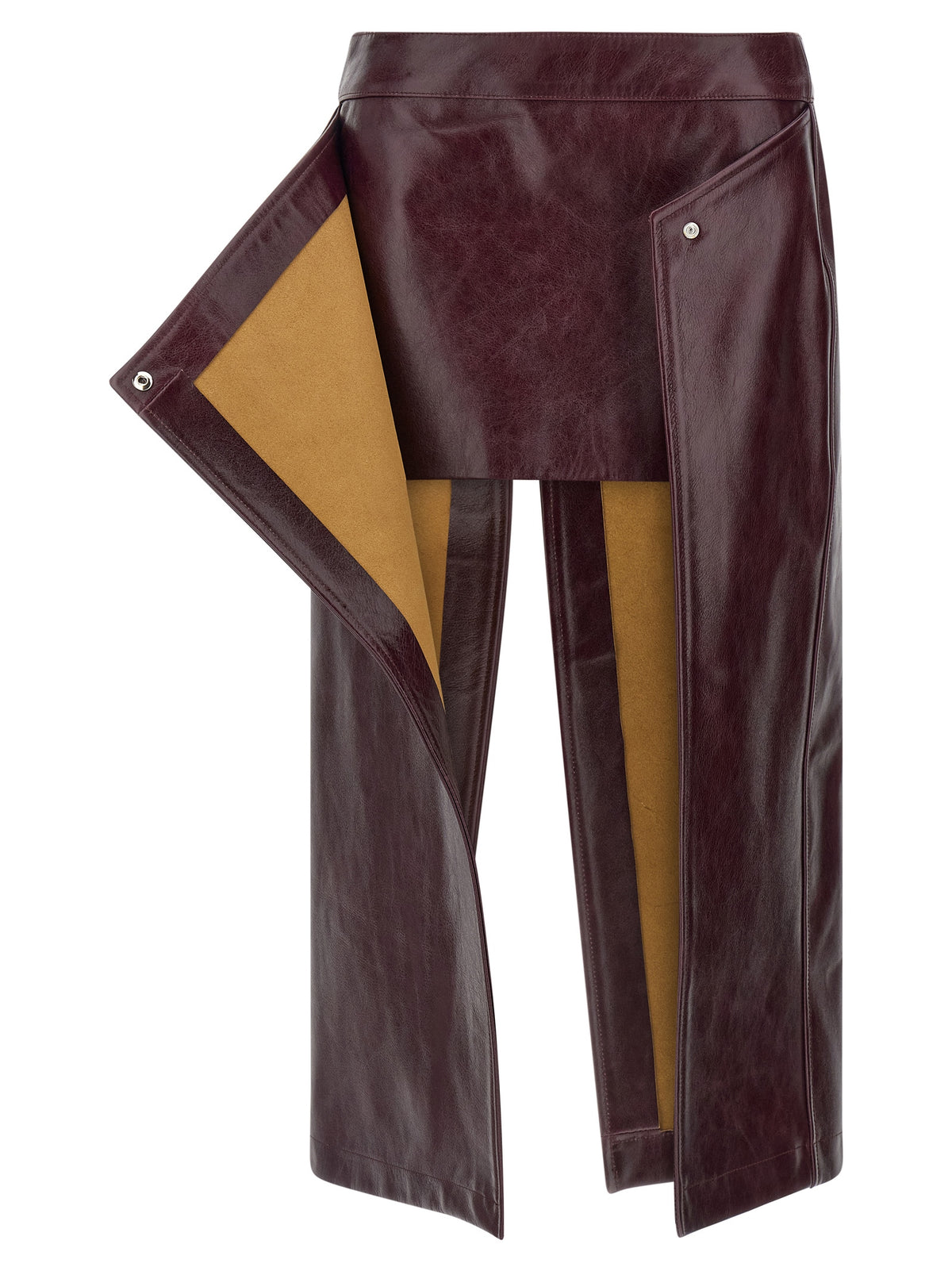 Armarium Bordeaux Cowhide Midi Skirt