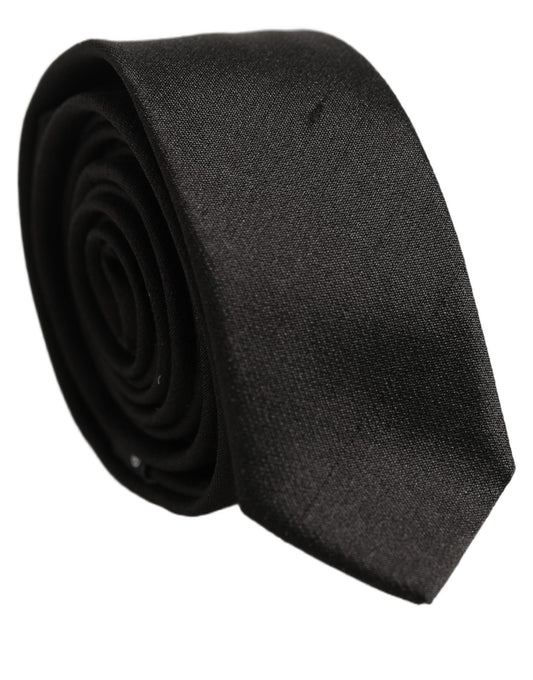 Necktie by Dolce & Gabbana for men in silk satin black features a distinguished silhouette, perfectly showcasing the distinguished details of Silk Satin Necktie.