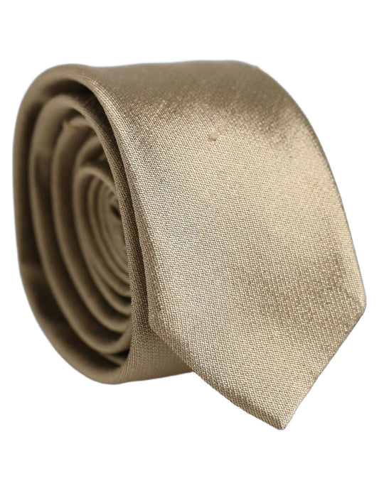 Necktie by Dolce & Gabbana for men in silk satin gold features an effortlessly chic silhouette, showcasing a sophisticated effortlessly chic finish from the signature Silk Satin Necktie collection.