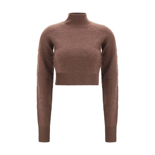 Sweatshirt by Max Mara for women in cashmere brown features an exquisite silhouette, showcasing long-sleeve and details for a exquisite look.