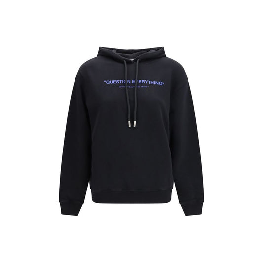 Sweatshirt Hoodie by Off-White for women in cotton black & white features an dramatic silhouette, showcasing a sophisticated hooded neckline and dramatic for a refined, modern aesthetic.