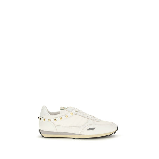 Athletic Sneakers by Valentino Garavani for men in bos taurus calf leather & nylon white & signature features an timeless silhouette from the V Logo Men's Athletic Bos Taurus Calf Leather & Nylon Sneakers collection, showcasing a timeless athletic style for a timeless look.
