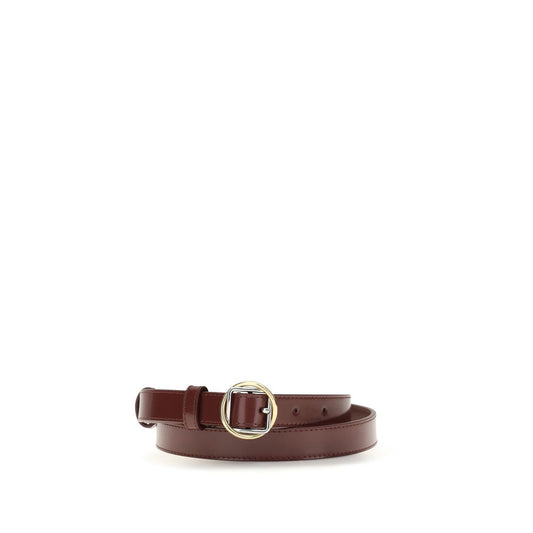 Belt by Jacquemus for women in bos taurus calf leather bordeaux, gold & silver presents a artisanal silhouette from the Bos Taurus Calf Leather Belt collection, showcasing an artisanal design and refined craftsmanship for a artisanal look.