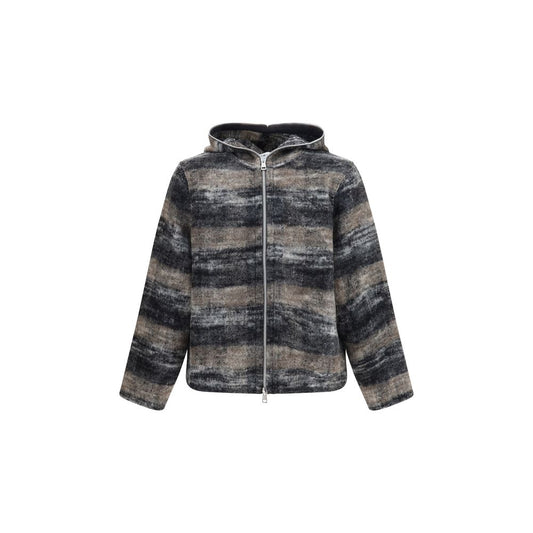 Sweatshirt Hoodie by Our Legacy for men in acrylic alpaca & merino wool gray, patterned & checked features a edgy silhouette, detailed with a edgy hooded neckline and for a refined finish.