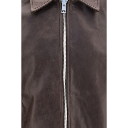 Our Legacy Brown Calf Leather Bos Taurus Leather Jacket