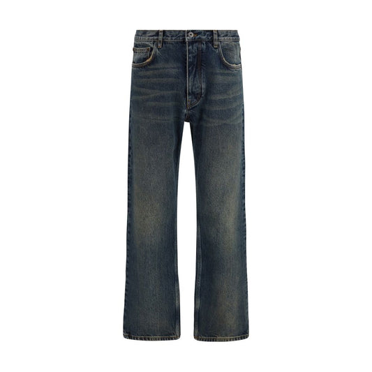 Jeans by Off-White for men in denim cotton blue, white, signature & print features an sophisticated and straight-leg, regular-fit & slim with a precise long, creating a sophisticated and sophisticated silhouette.