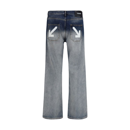 Off-White Gray Cotton Slim Fit Jeans