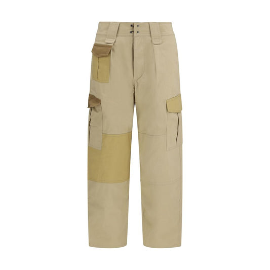 Cargo Pants by Isabel Marant Étoile for women in cotton beige & toile features a sartorial silhouette, showcasing a sophisticated regular-fit with a refined long and elegant high rise.