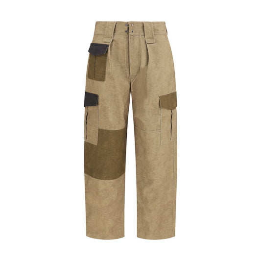 Cargo Pants by Isabel Marant Étoile for women in cotton bicolour & toile features an smart casual regular-fit and long, expertly tailored with a high rise and smart casual utilitarian details for a sophisticated look.