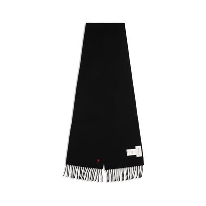 Ami Paris Black Wool Oves Aries Scarf