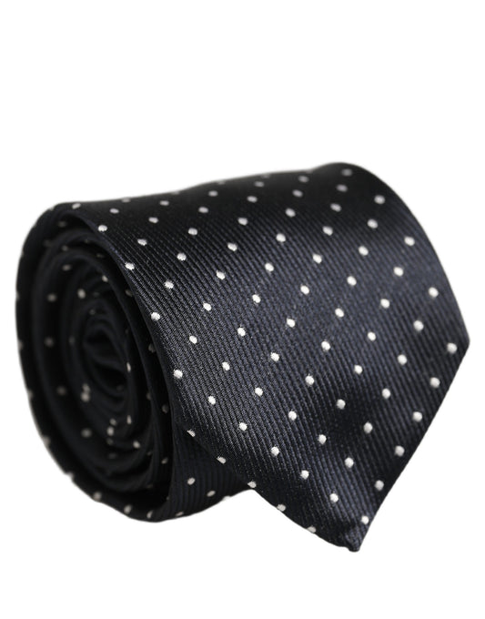 Necktie by Dolce & Gabbana for men in silk & viscose dark-blue showcases a stately silhouette, expertly detailed with a stately finish that perfectly captures the sophisticated essence of the Silk & Viscose Necktie.