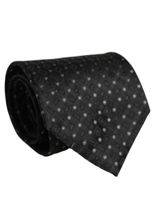 Necktie by Dolce & Gabbana for men in silk black & jacquard features an stately silhouette that beautifully highlights the sophisticated style of the Silk Necktie.