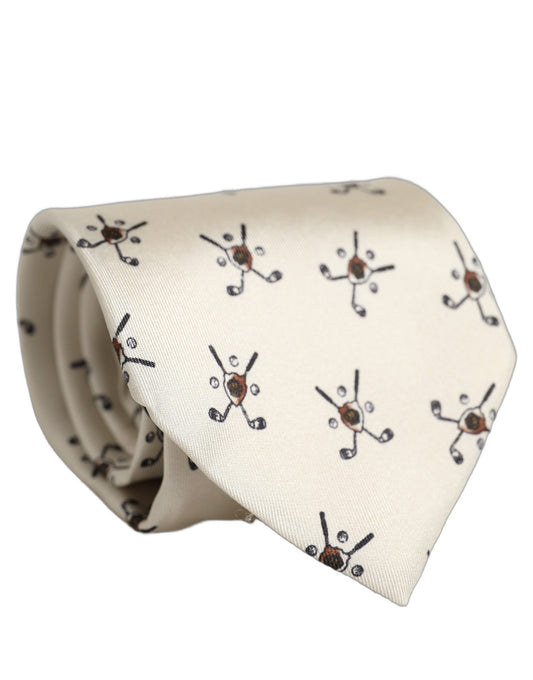 Necktie by Dolce & Gabbana for men in silk white showcases a stately silhouette, expertly detailed with a stately finish that perfectly captures the sophisticated essence of the Silk Necktie.