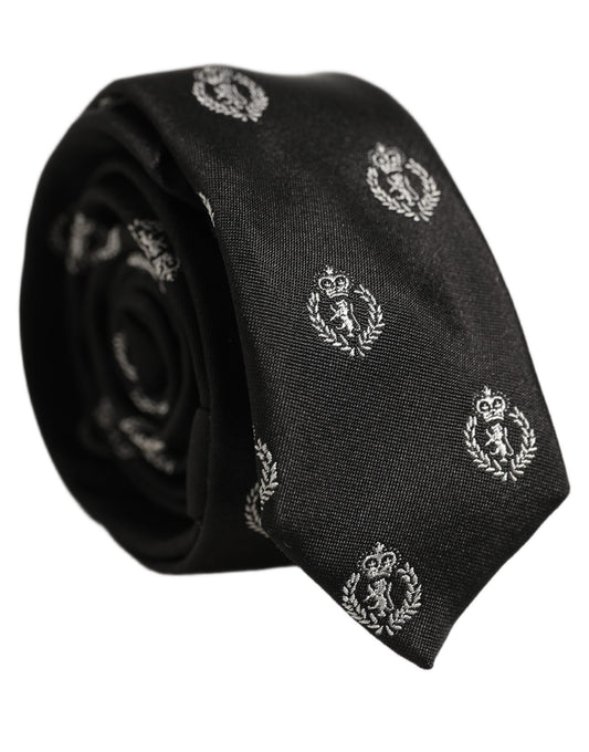 Necktie by Dolce & Gabbana for men in polyester & silk black features an effortlessly chic silhouette, showcasing a sophisticated effortlessly chic finish from the signature Polyester & Silk Necktie collection.