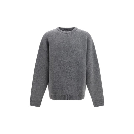Sweatshirt by Balenciaga for men in merino wool polyamide & elastane gray presents a smart casual silhouette, featuring a smart casual crew neckline and long-sleeve for a sophisticated look.