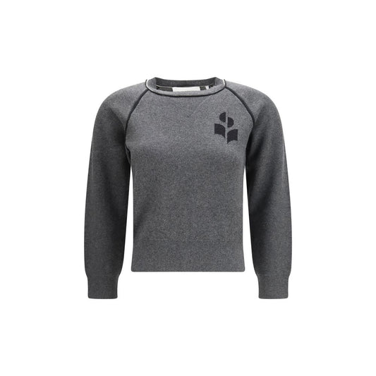 Sweatshirt by Isabel Marant Étoile for women in merino wool polyamide viscose & cotton gray & toile showcases a slouchy chic silhouette, artfully detailed with a slouchy chic crew neckline and long-sleeve for a slouchy chic finish.