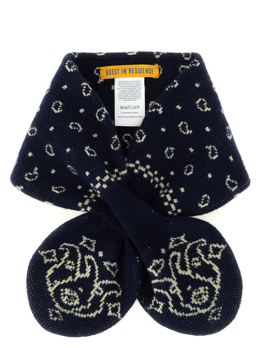 Scarf by Guest in Residence for women in cashmere blue, cream, orange, patterned & jacquard presents a effortlessly chic silhouette, artfully capturing the essence of the effortlessly chic Cashmere Foulard Scarf design for a sophisticated look.