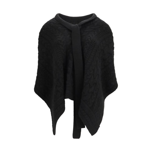 Cape by Ermanno Scervino for women in cashmere black features a versatile silhouette, artfully detailed with a versatile and distinctive for a truly versatile finish.
