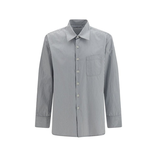 Shirt by Our Legacy for men in cotton gray, pearl, patterned & striped showcases a sublime silhouette, artfully detailed with a sublime and for a sophisticated, sublime finish.