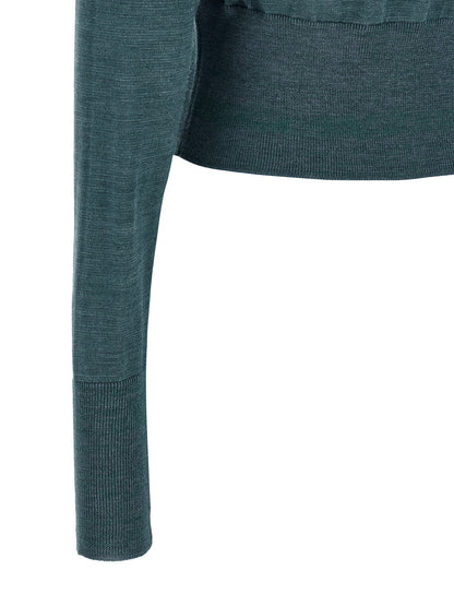 Cardigan by Vivienne Westwood for women in wool cotton multicolor, argyle & jacquard features a dramatic silhouette, showcasing a sophisticated and dramatic detail for a timeless, premium look.