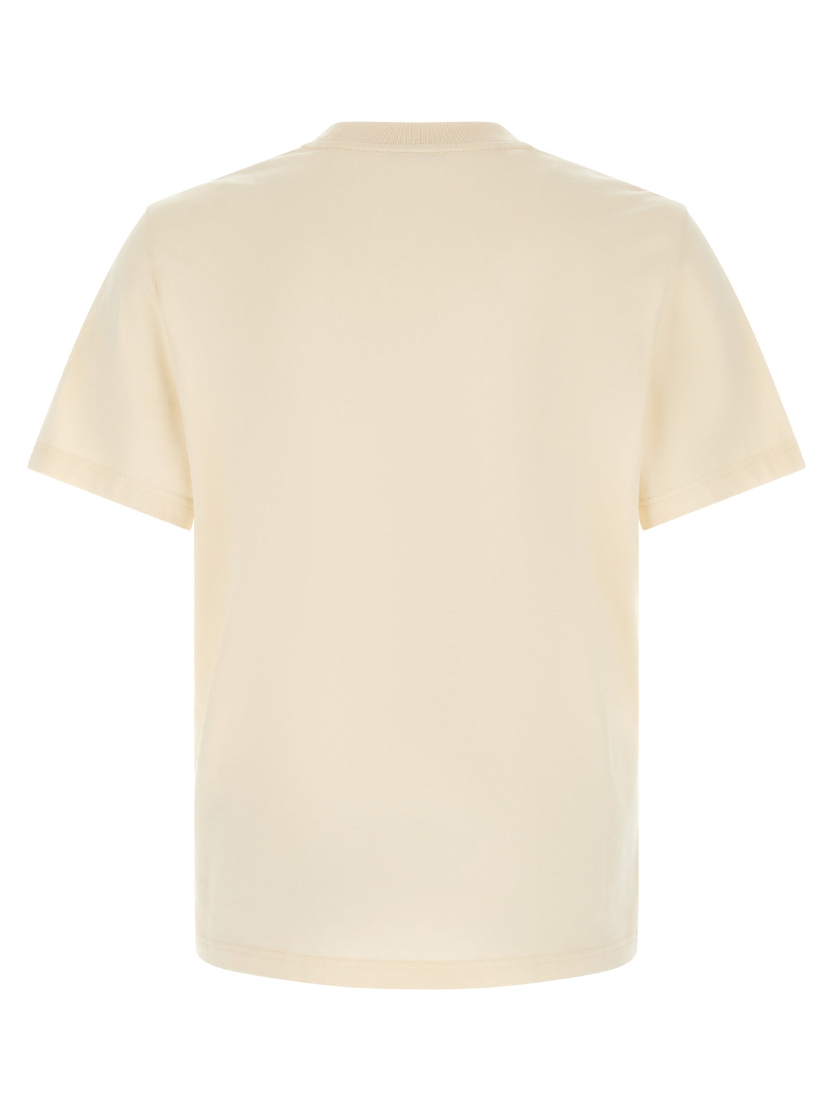 T-Shirt by Moncler for men in cotton felt ivory, white & signature features a plush silhouette, showcasing a sophisticated crew neckline and for a truly plush finish.